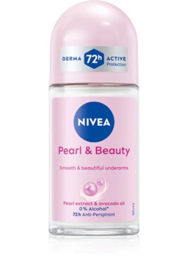 Nivea Pearl & Beauty 48H Roll-On Antiperspirant Deodorant 50 ml - Image 1